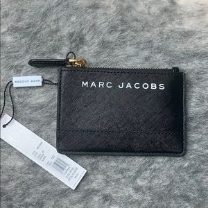 Marc Jacobs small black leather zipper wallet
